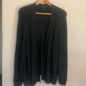 Lane Bryant women’s 26/28 black knitted sweater with silver sequins.
